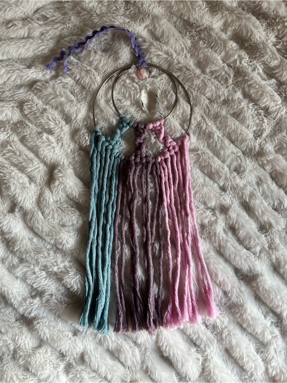 Handmade Macrame Suncatcher prism window hanging